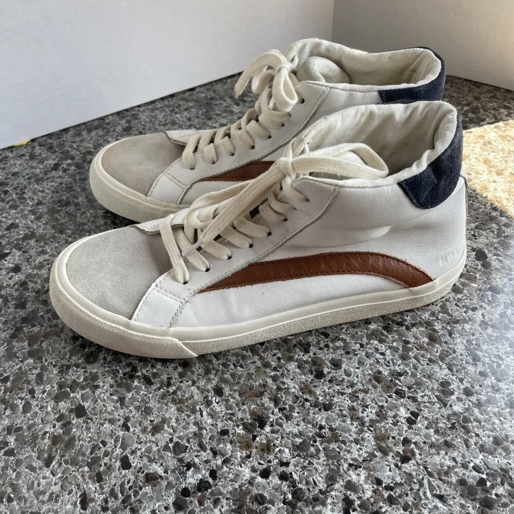 Madewell Sidewalk High Top‎ Skate Sneakers Colorblock Leather Suede Sz Men’s 6.5